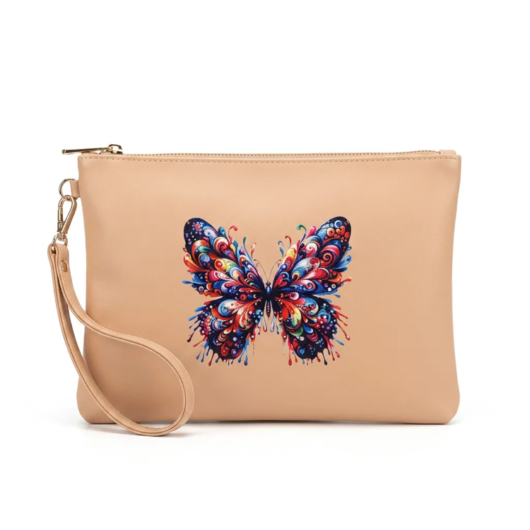 CLUTCH ( El Çanta ) Pudra Kelebek Baskılı