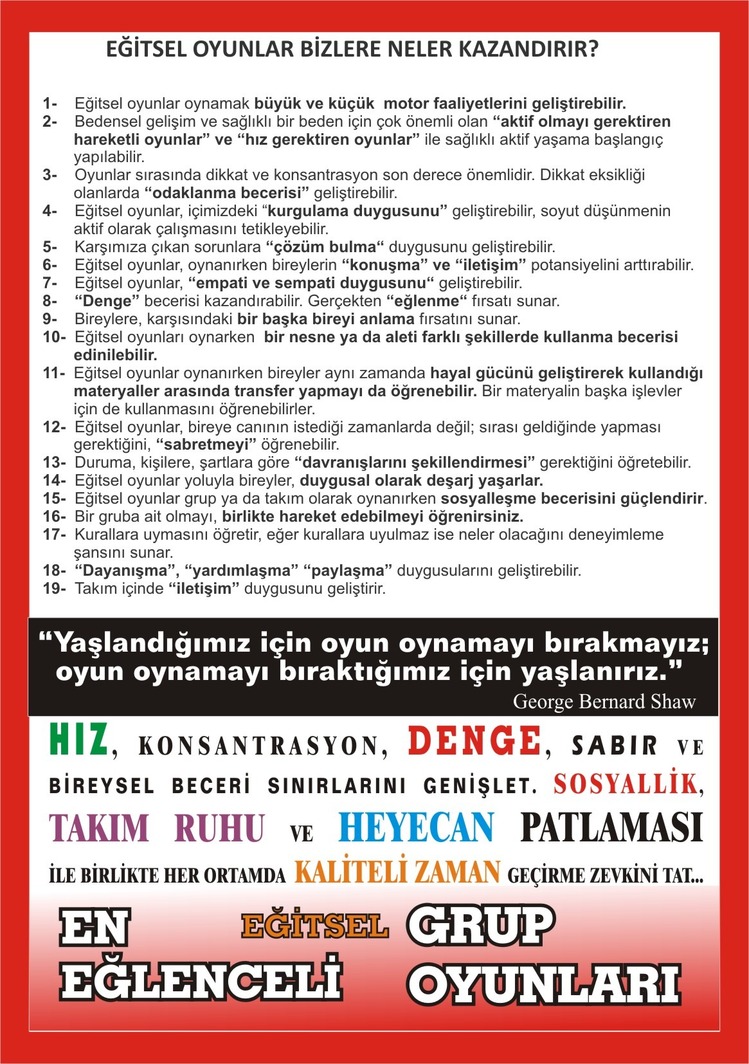 EN EĞLENCELİ EĞİTSEL GRUP OYUNLARI