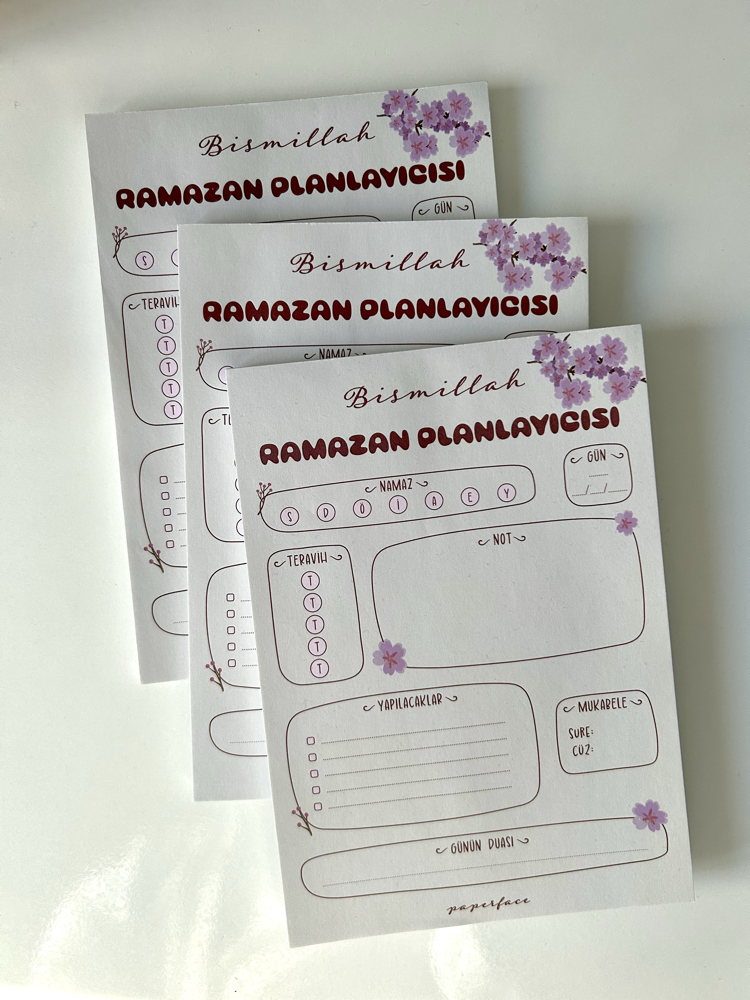 Ramazan planlayıcısı notepad - sakura