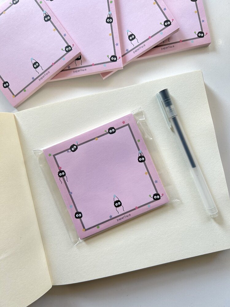pink soot sprites kare notepad