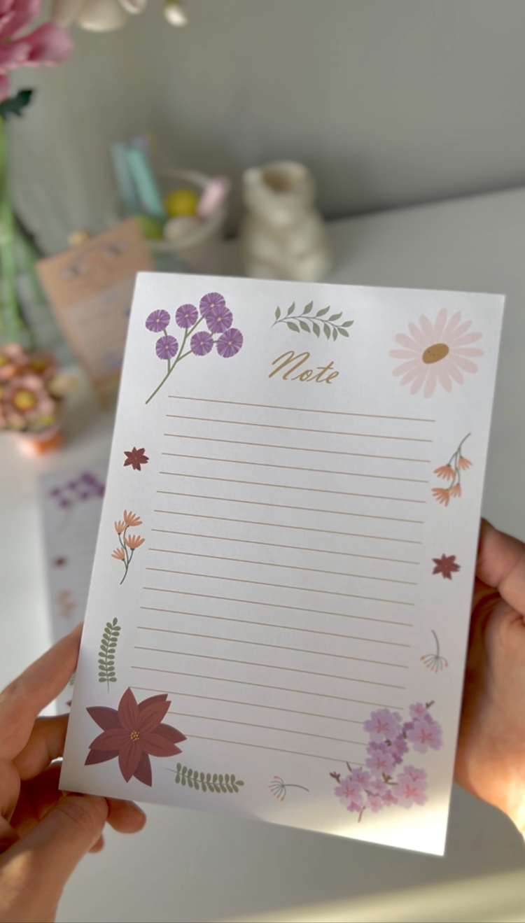 flowery notepad a5