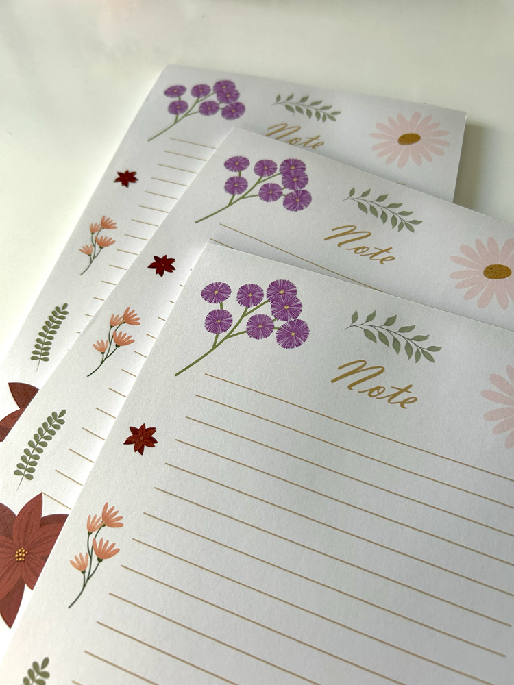 flowery notepad a5
