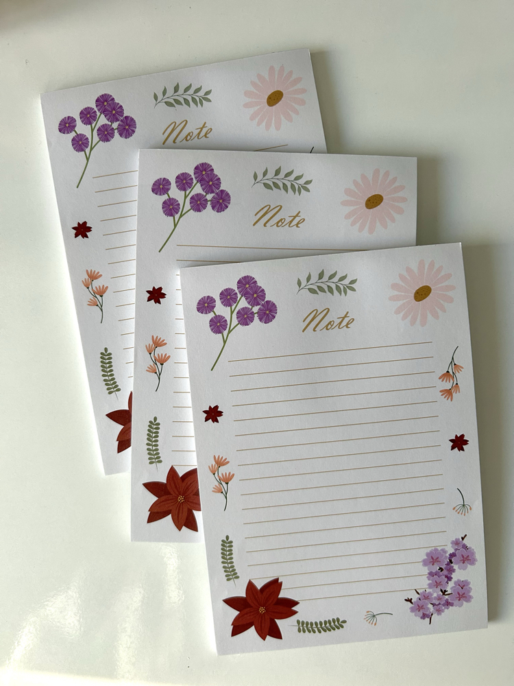 flowery notepad a5