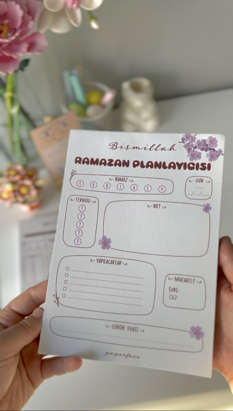 Ramazan planlayıcısı notepad - sakura