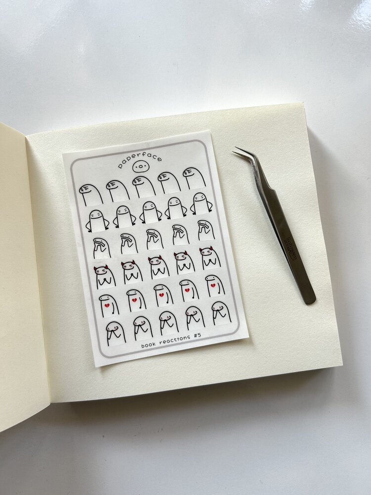 book reactions #5 şeffaf sticker