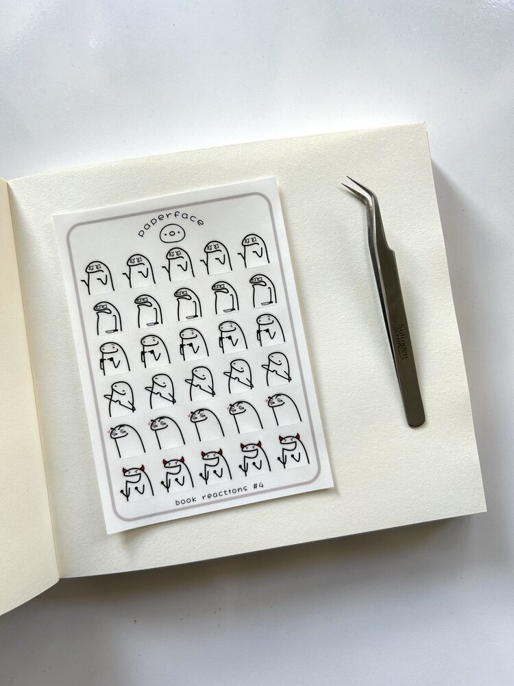 book reactions #4 şeffaf sticker
