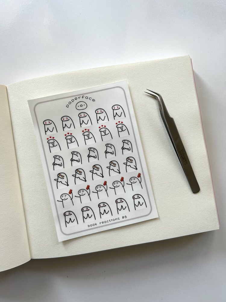 book reactions #6 şeffaf sticker