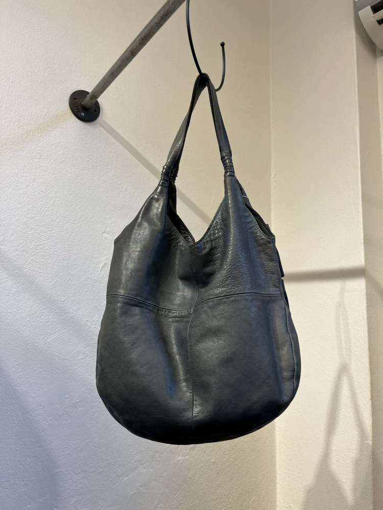 Grey leather bag