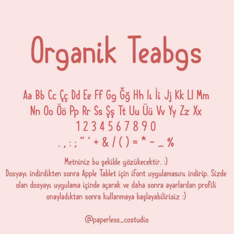 Organik Teabgs Yazı Fontu