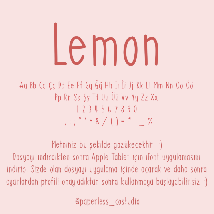 Lemon Yazı Fontu