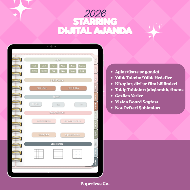 Starring Dijital ajanda 2026