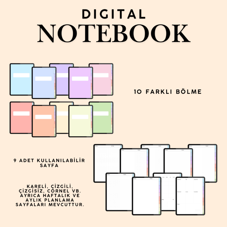 Vibrant Notebook (Dijital Ürün)