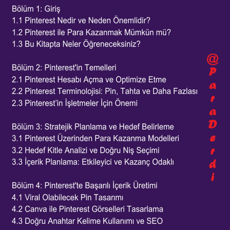 Pinterest’te Kazançlı Büyüme Rehberi – E-Kitap PDF