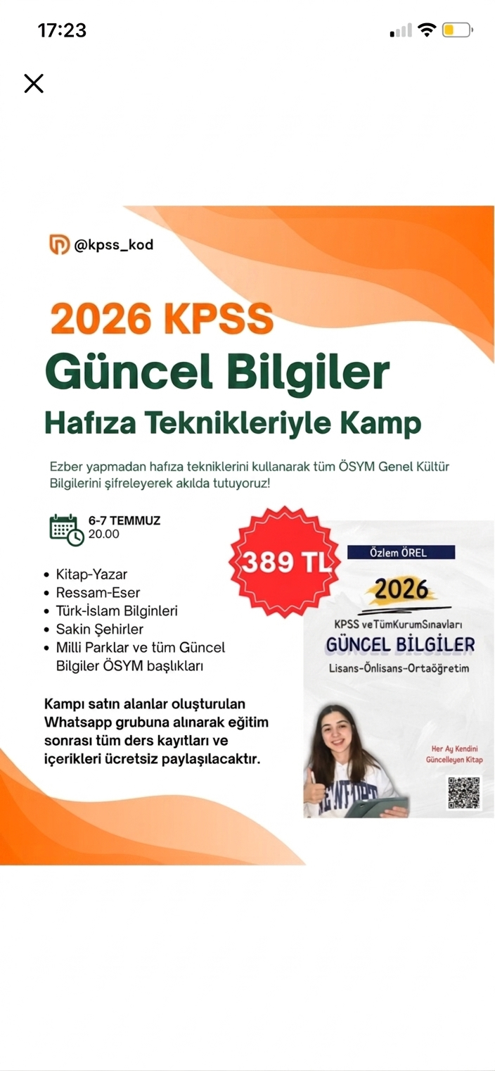 Temmuz Güncel Bilgiler Kampı
