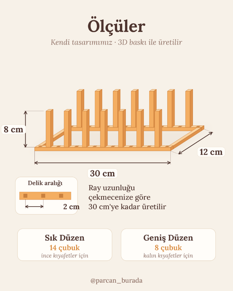 Ayarlanabilir Çubuklu Çekmece Düzenleyici – Kıyafet, Tabak ve Kapak İçin