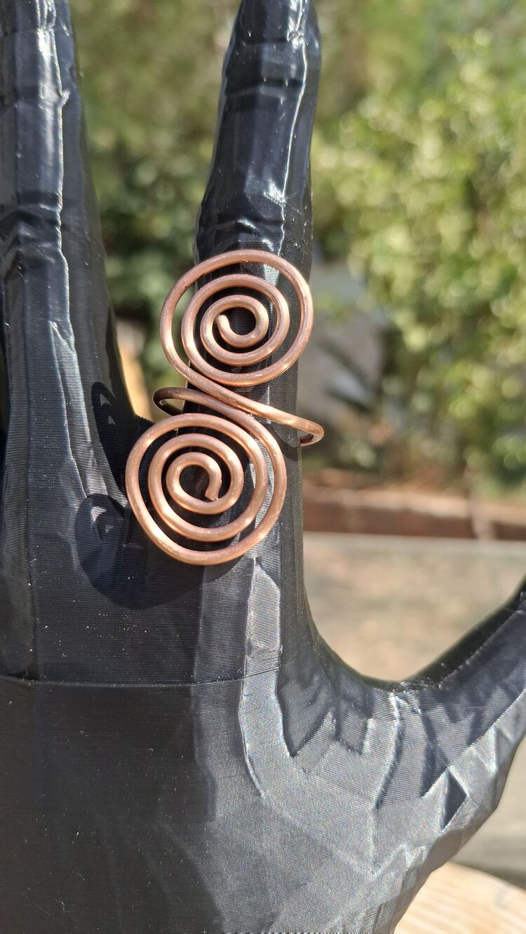 PH042 Bakır Spiral Yüzük Geniş Büyük