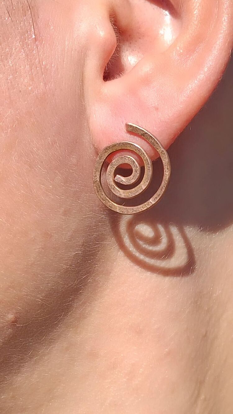PH146 Bakır Orta Spiral Küpe