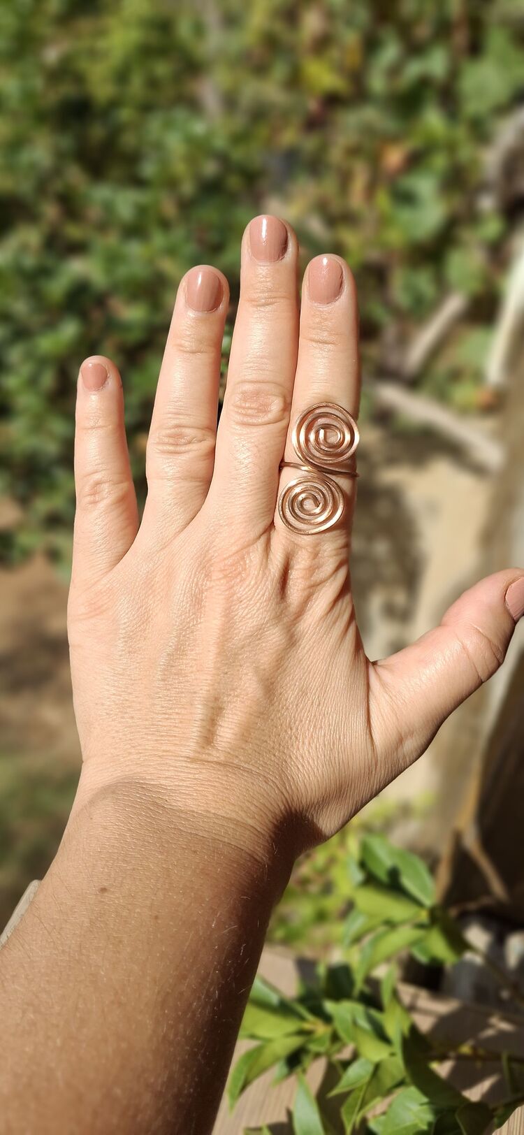 PH042 Bakır Spiral Yüzük Geniş Büyük