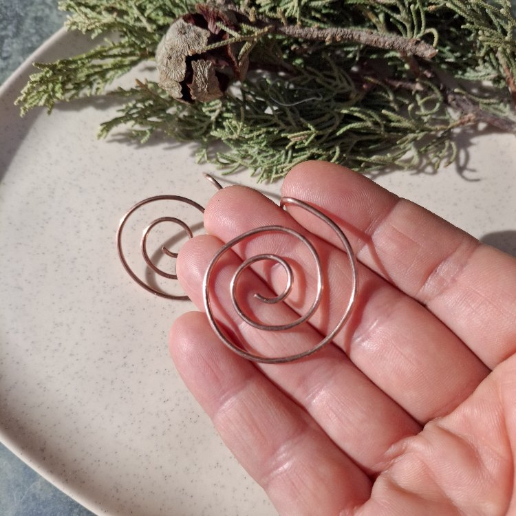 PH115 Büyük Spiral Küpe Dövülmemiş Tel Model
