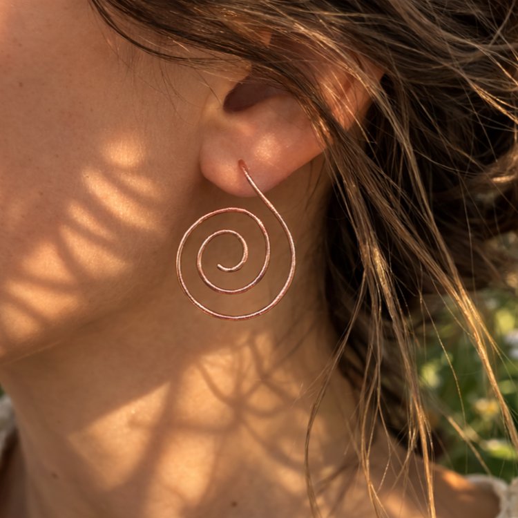 PH115 Büyük Spiral Küpe Dövülmemiş Tel Model