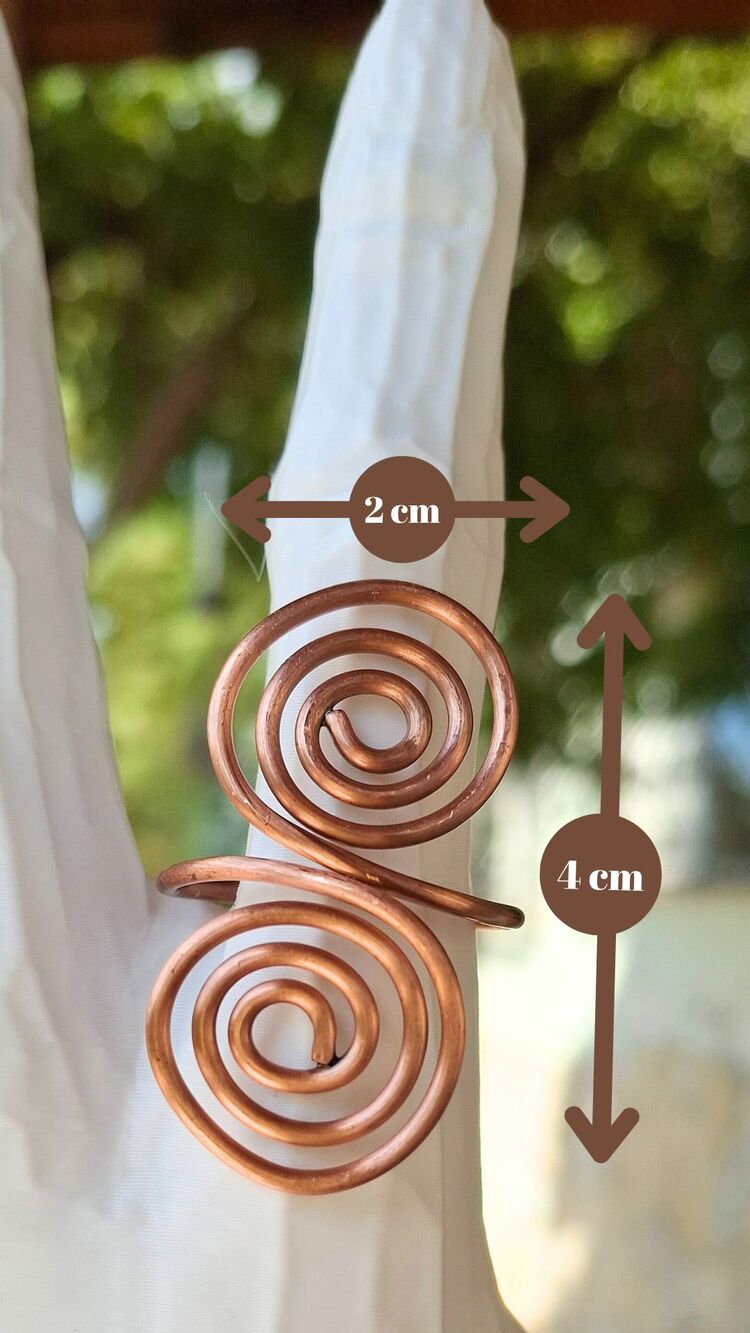 PH042 Bakır Spiral Yüzük Geniş Büyük