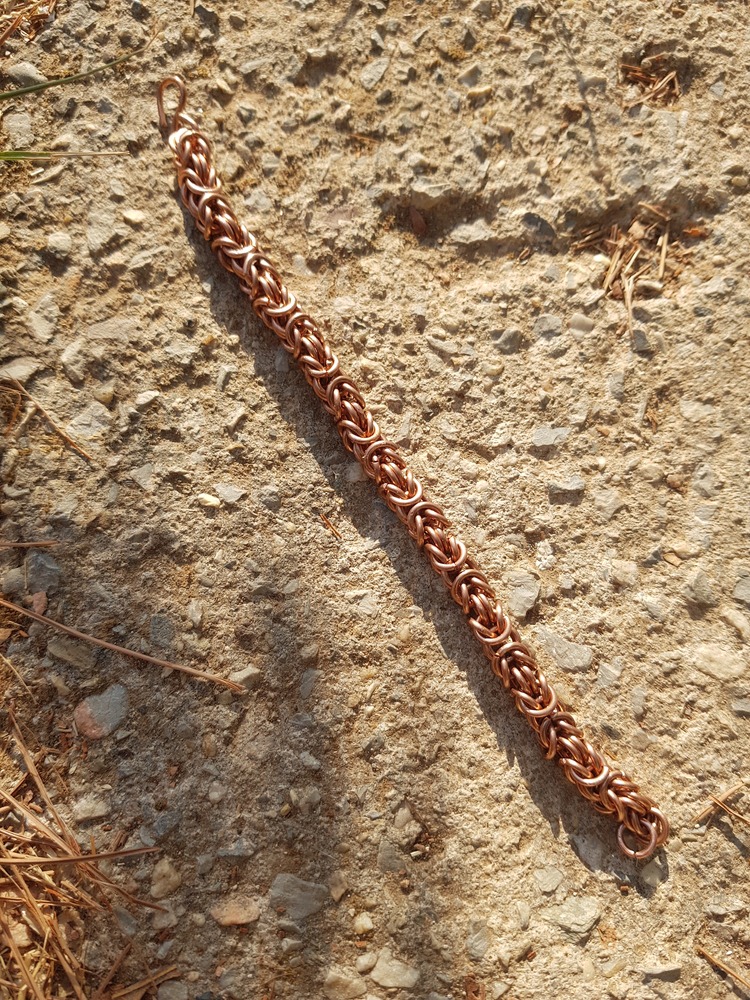 PH011 Bakır 3'lü Kral Zinciri Bileklik Dar Çember Sık Dokuma 