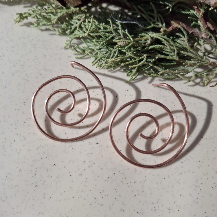 PH115 Büyük Spiral Küpe Dövülmemiş Tel Model