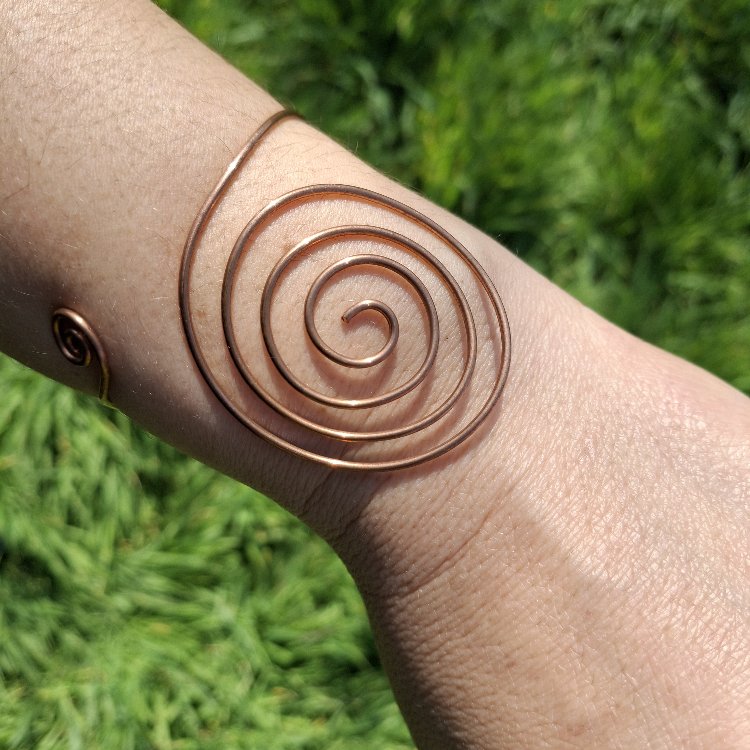 PH187 Bakır Spiral Kol Takısı (Kol Cuff)