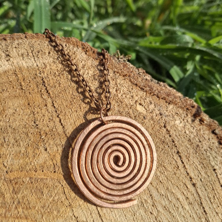 PH088 Bakır Spiral Döngü Kolye