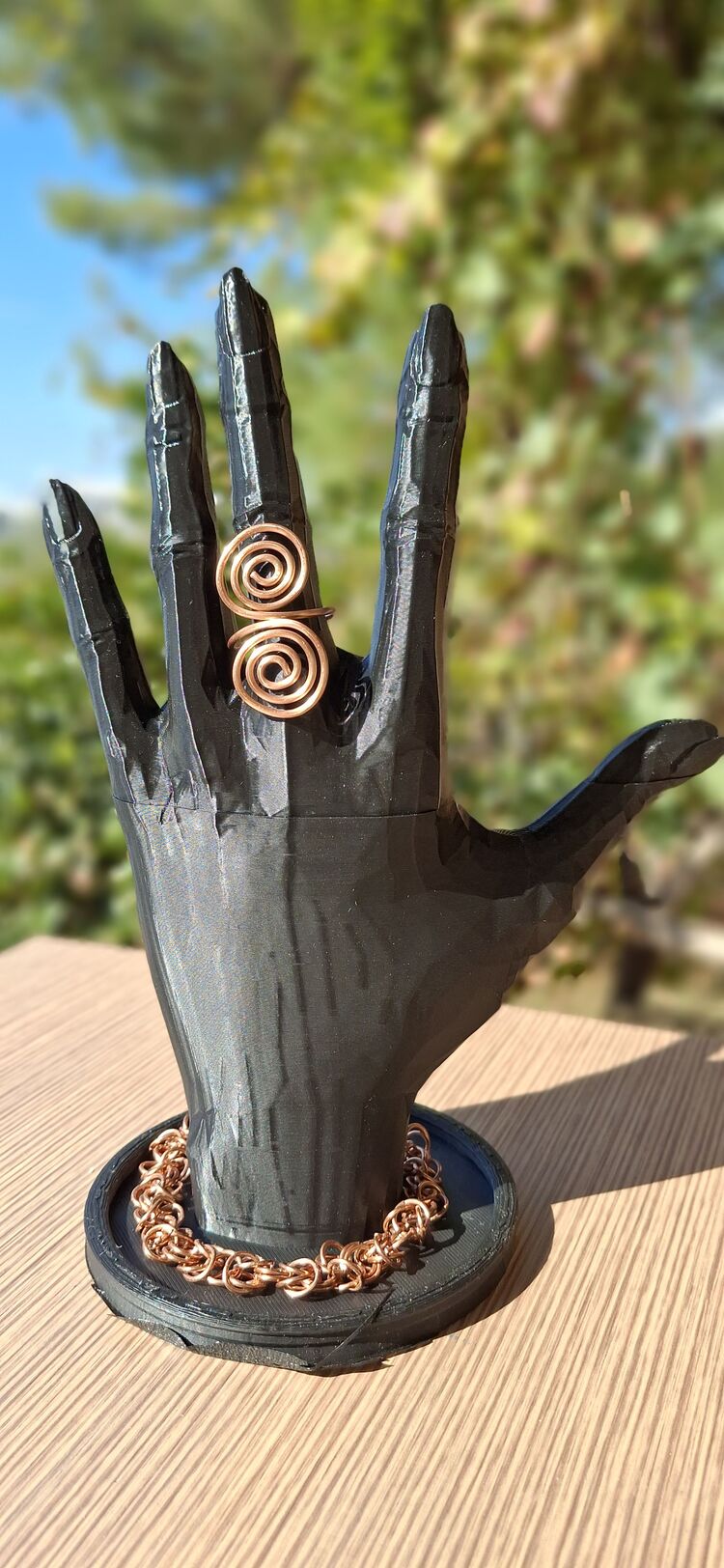 PH042 Bakır Spiral Yüzük Geniş Büyük