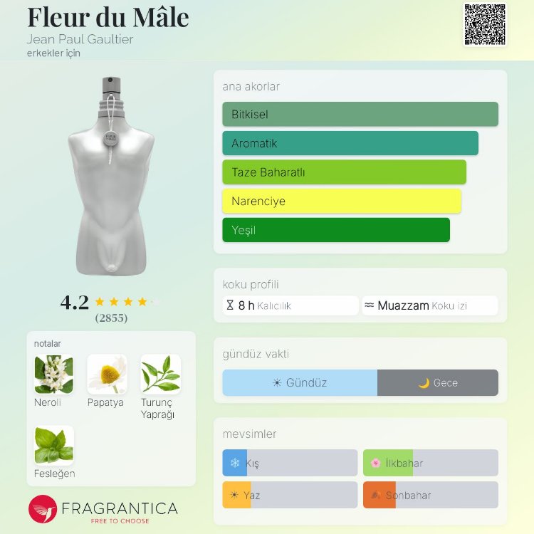 Jean Paul Gaultier Fleur Du Male Edt Erkek Parfümü 125ml