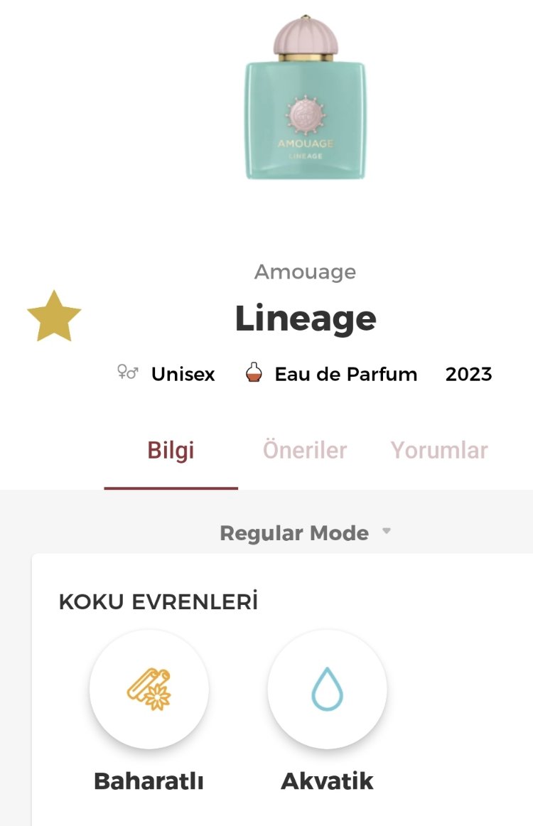 Amouage Lineage Edp Unisex Parfüm 100ml