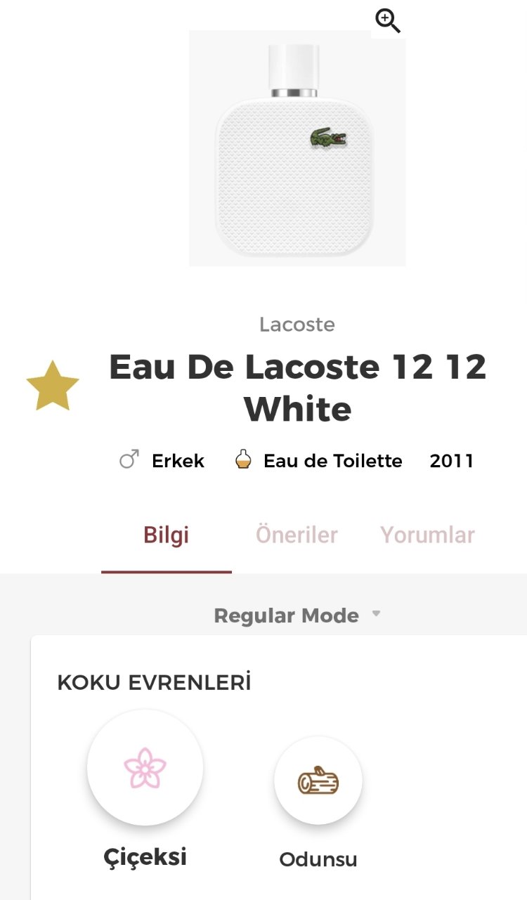 Lacoste L.12.12 Blanc Erkek Parfümü Edt 100ml