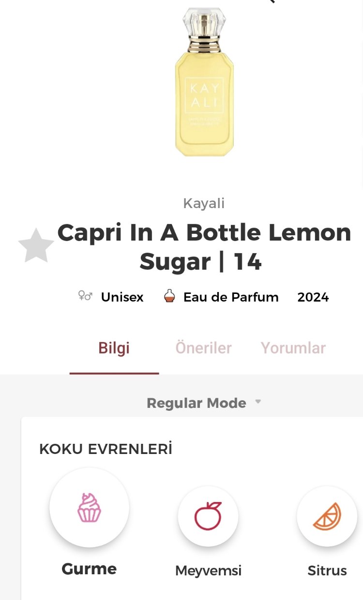 Kayali Capri İn A Bottle Lemon Sugar | 14 Edp Kadın Parfümü 100ml 