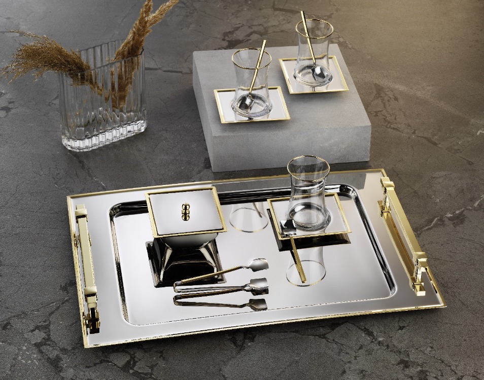 Arsel Siena Gold 40 Parça Çay Seti 304 Kalite