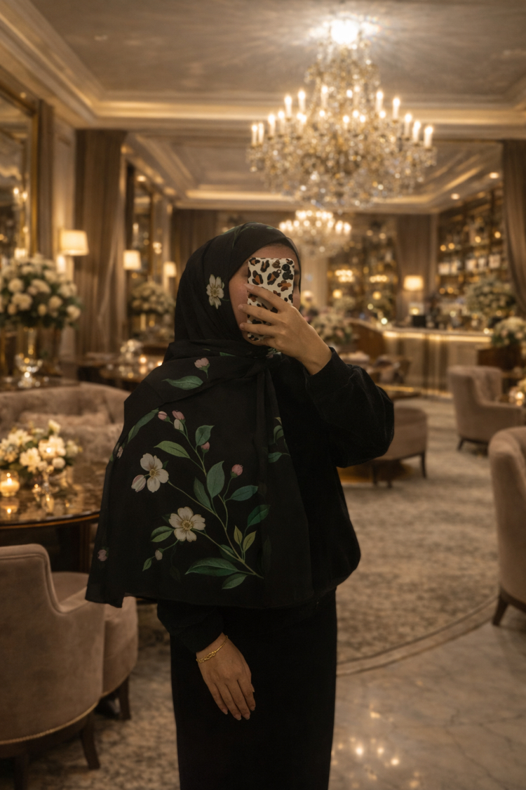 Bursa İpeği Flower Şal