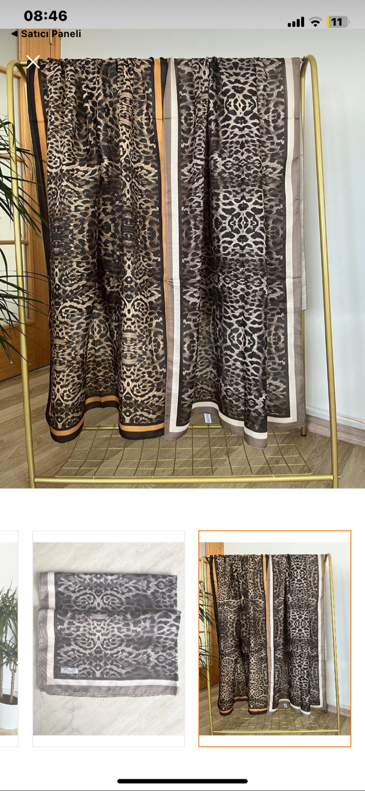 Diella Soft Pamuk Leopar Desenli Şal