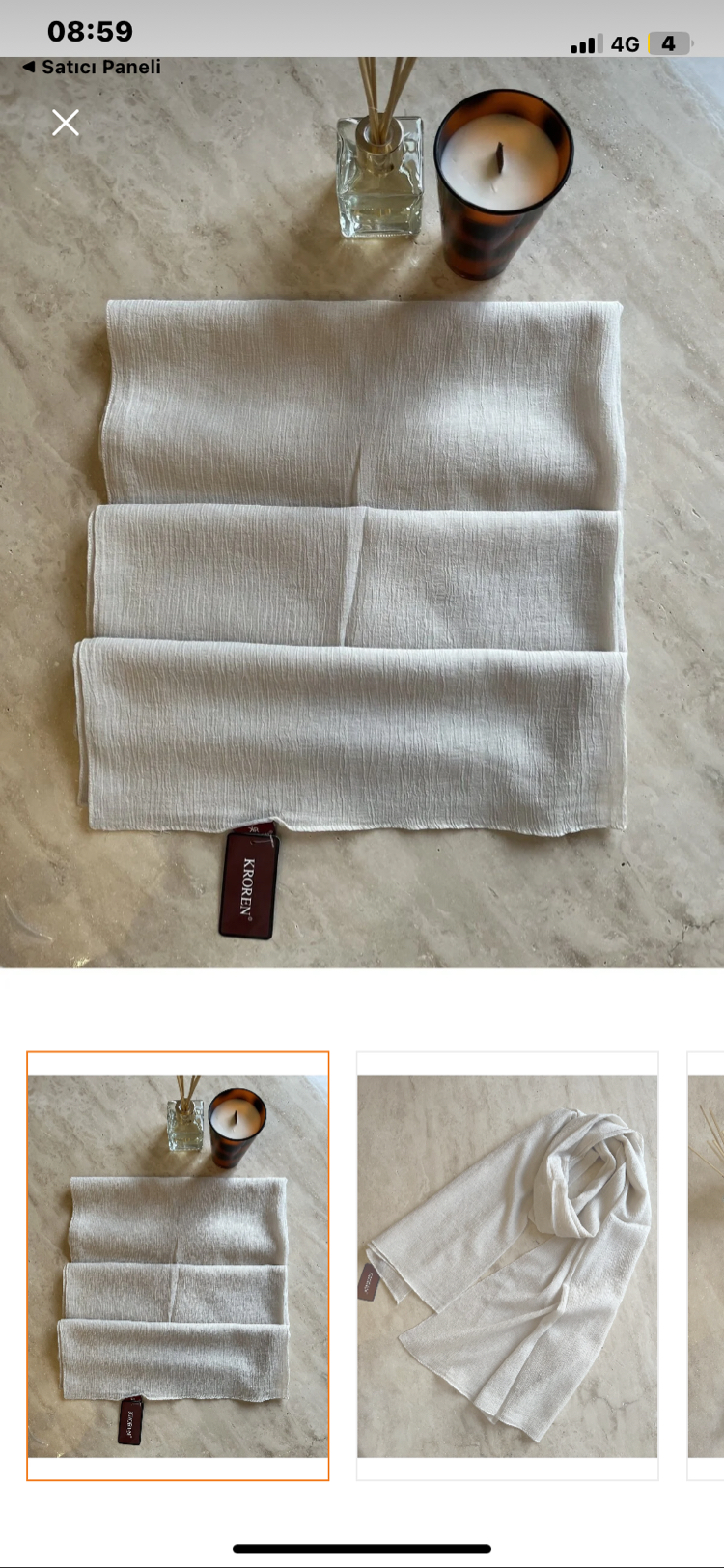 Kroren Daisy Düz Model Şal