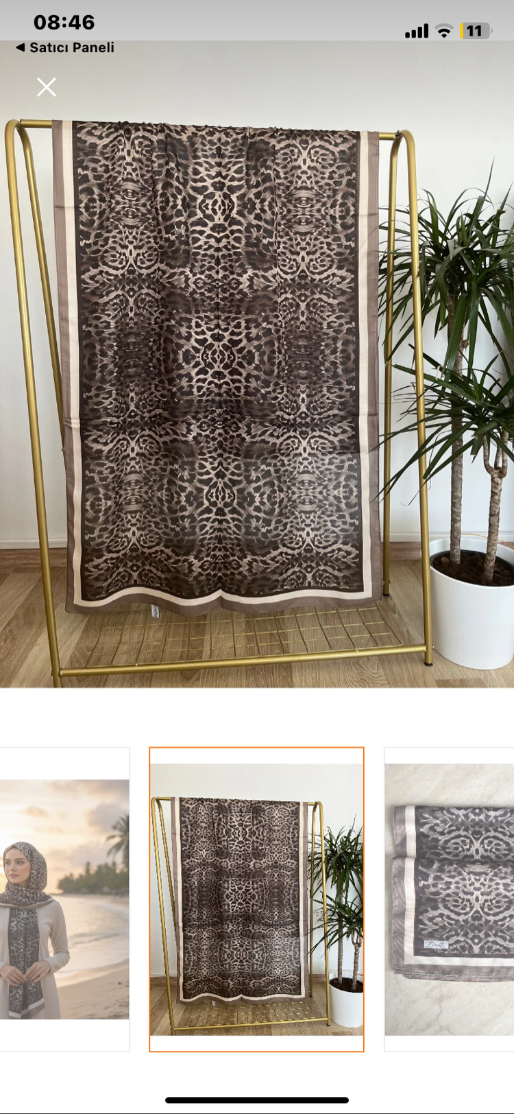 Diella Soft Pamuk Leopar Desenli Şal