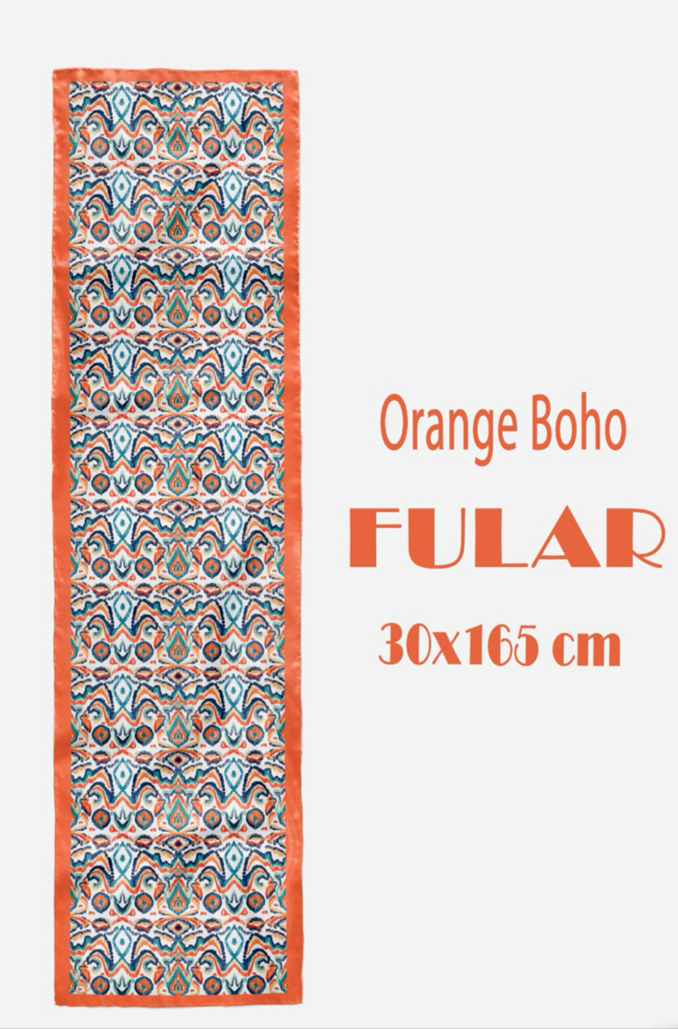 Orange Boho Fular