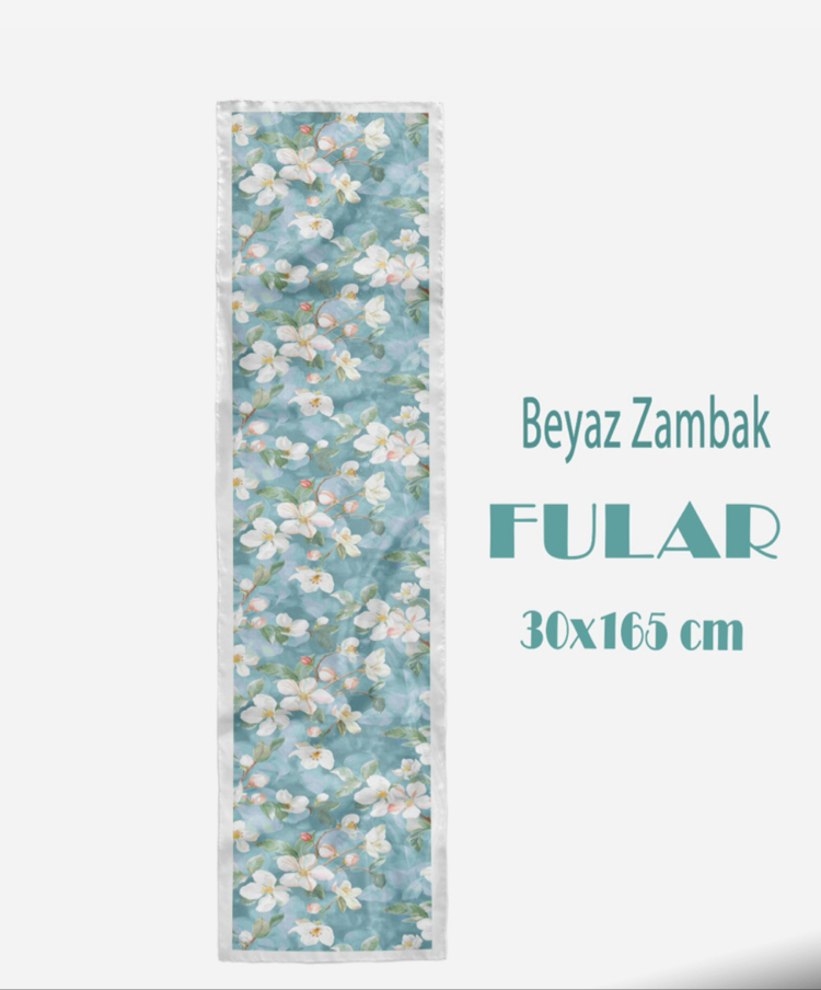 Beyaz Zambak Fular  