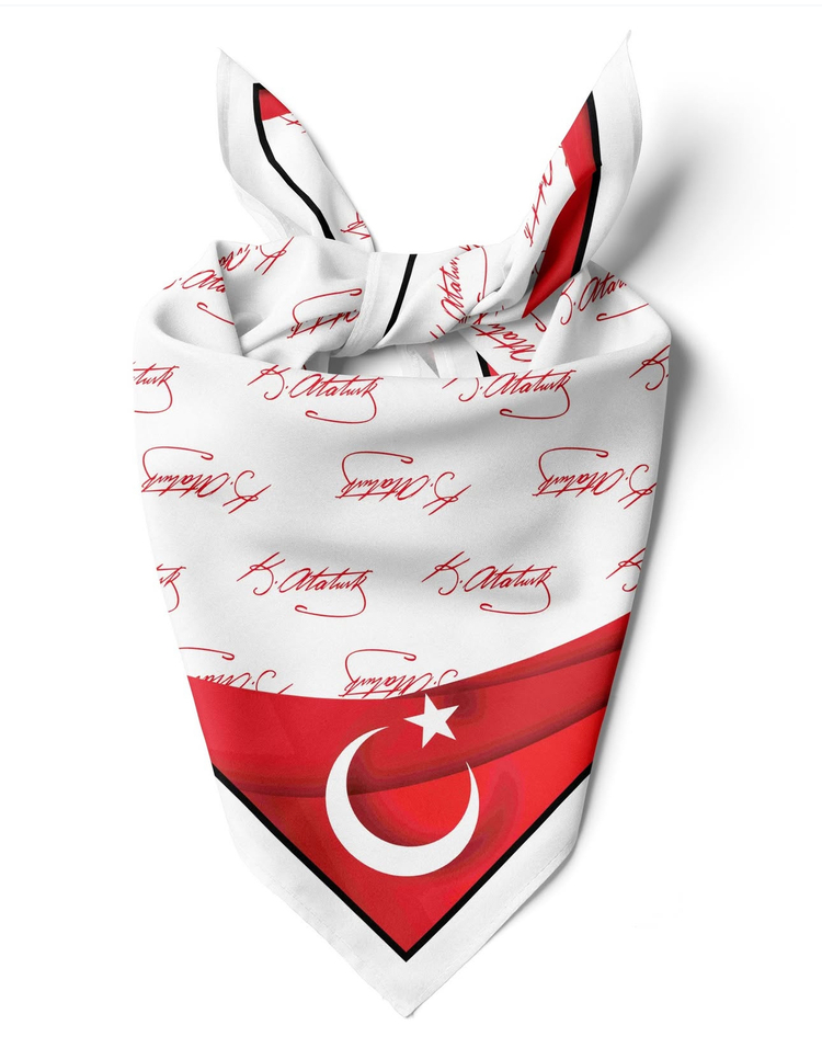 Türk Bayrağı /Atatürk İmzalı Fular