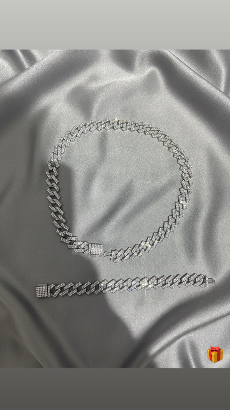 Çentikli Cuban Chain Set