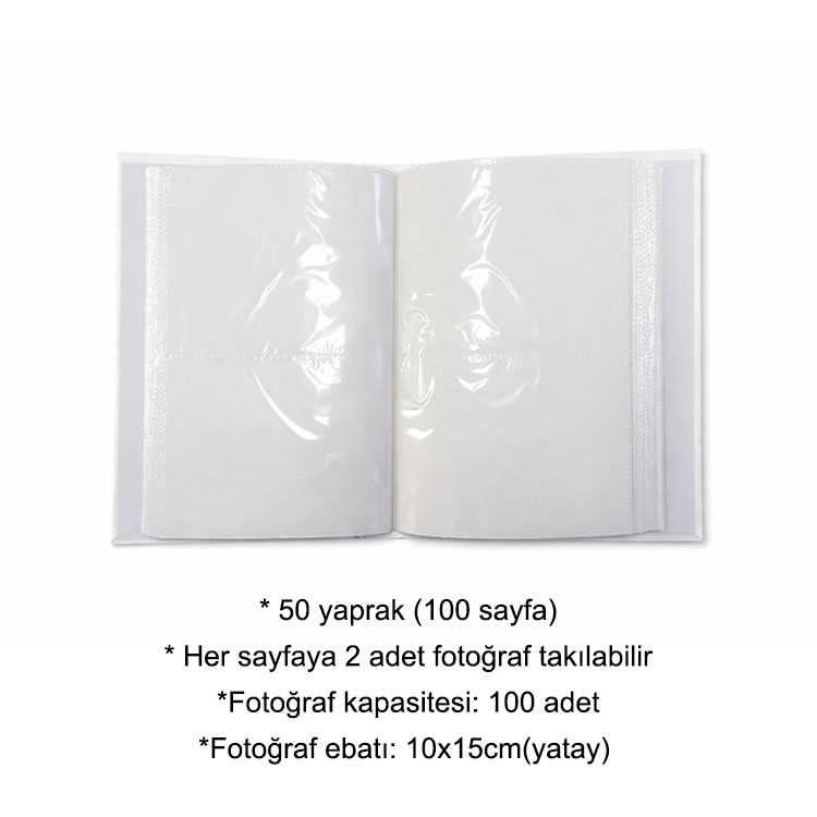 *2112* 200'lük 10x15cm Deri Pencereli Fotoğraf Albümü | QR EKLE