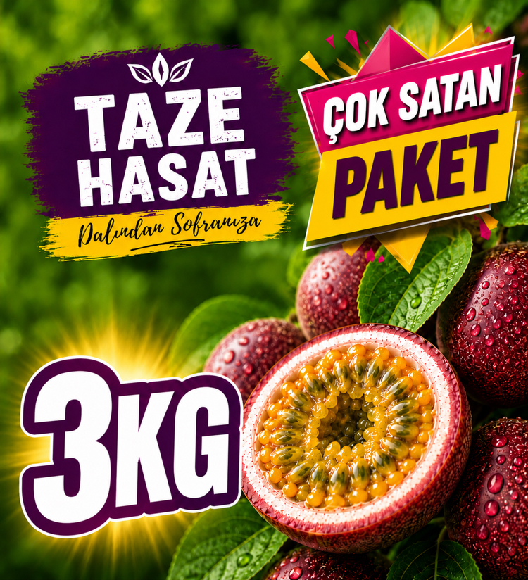 3 KİLOGRAM  - Passiflora Çarkıfelek Meyvesi
