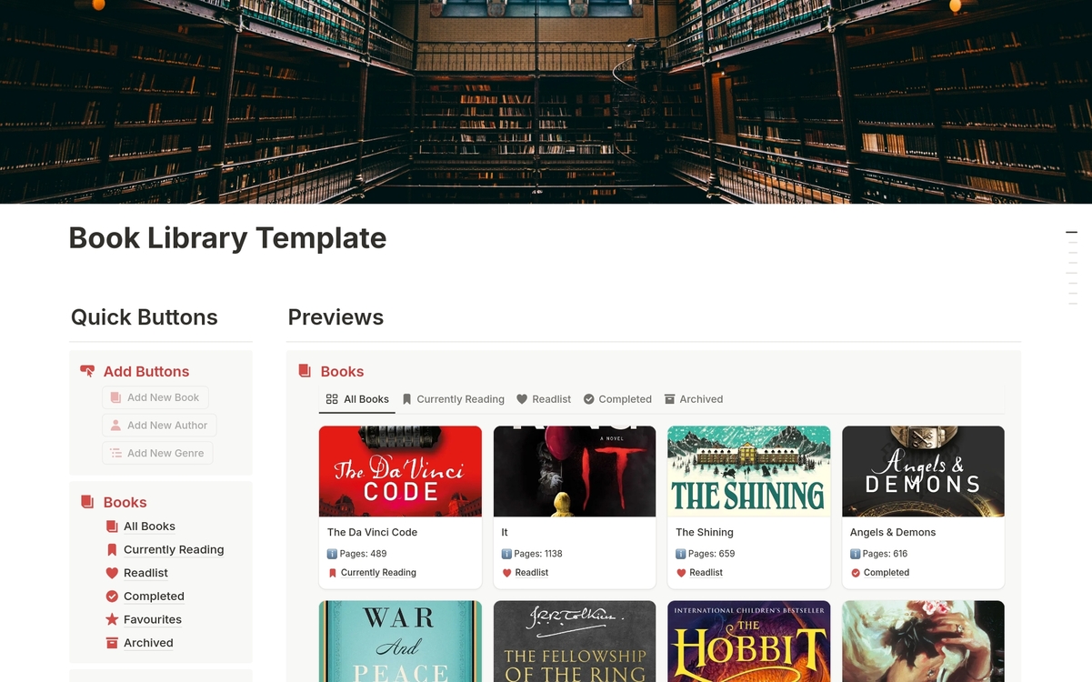 Notion Book Library – Kişisel Kitap Kütüphanenizi Kolayca Yönetin