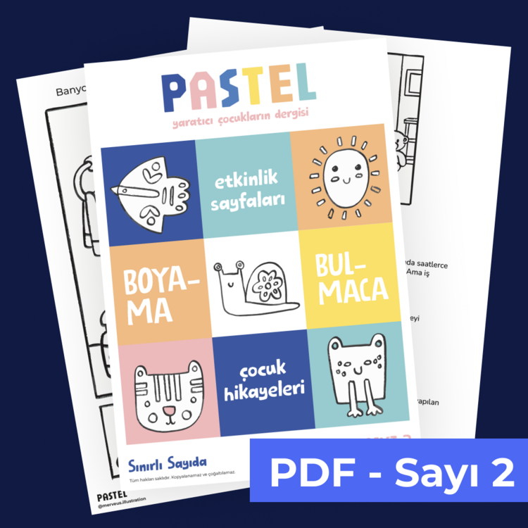 Dijital / Pastel Çocuk - SAYI 2 - Boyama ve Aktivite Kitabı