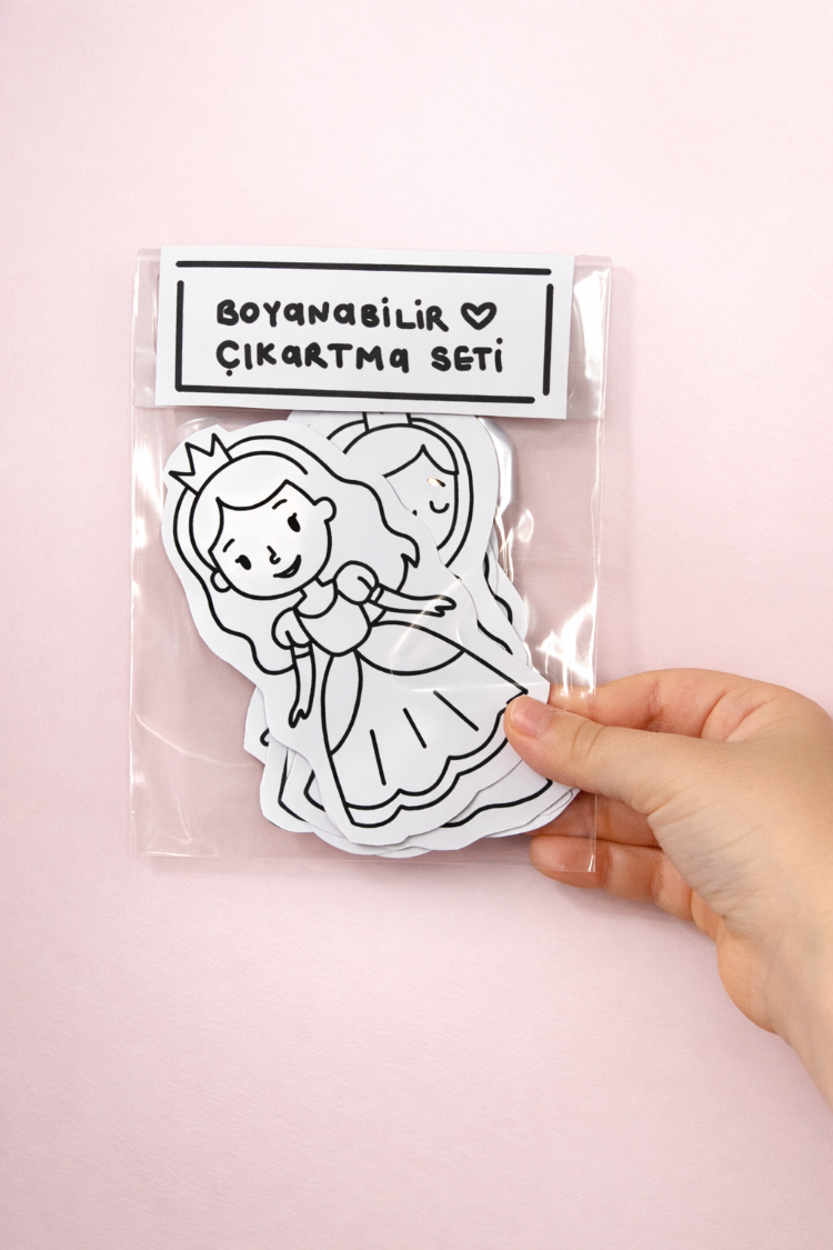 Prensesler - 5'li Boyanabilir Sticker Seti