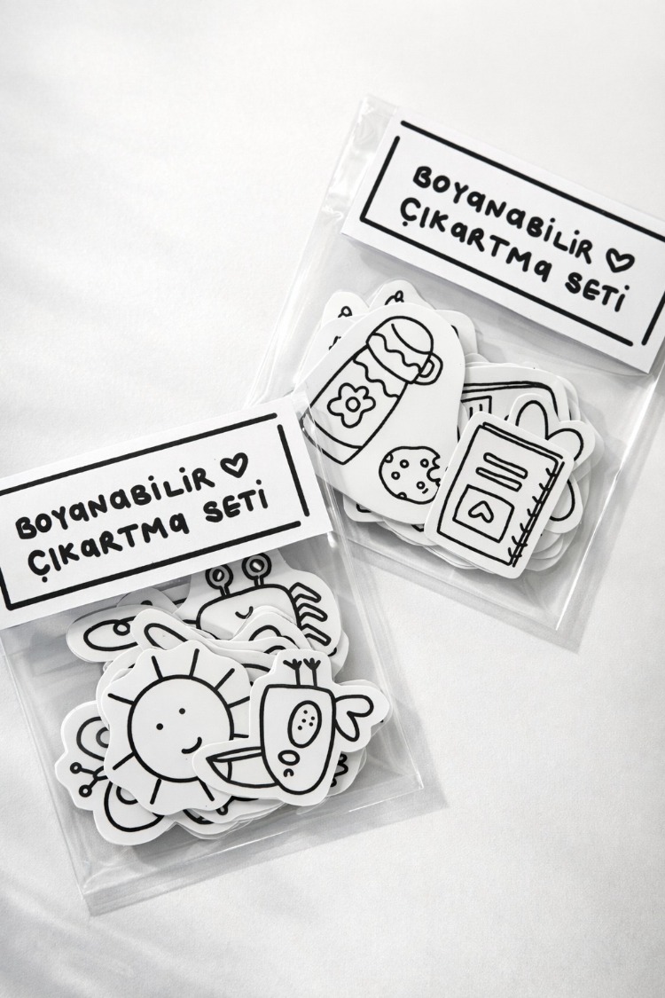 Hayvanlar - 15'li Boyanabilir Sticker Seti