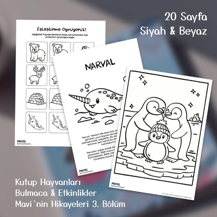 5.SAYI - OCAK / Pastel Çocuk / Aktivite ve Boyama Dergisi / Kutupları Keşfediyoruz!